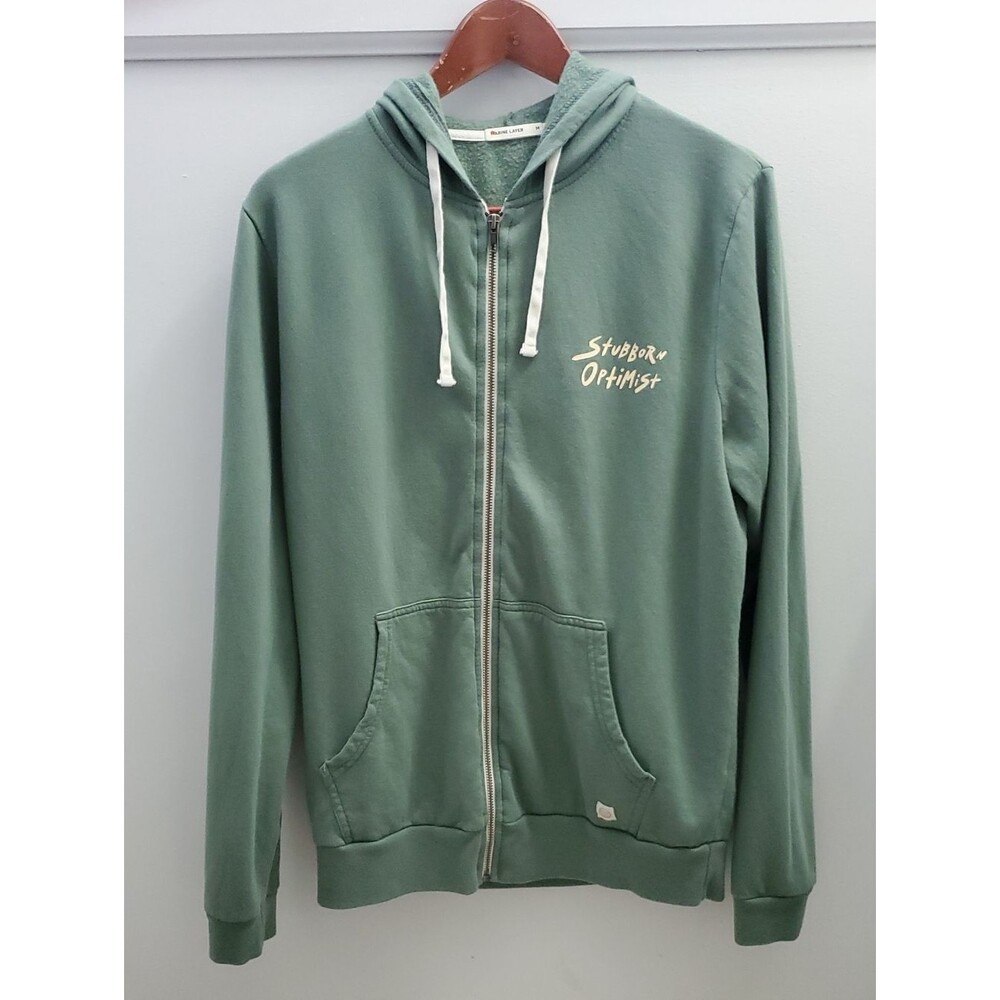 Marine Layer Afternoon Full Zip Hoodie In Sage Size Medium Customized